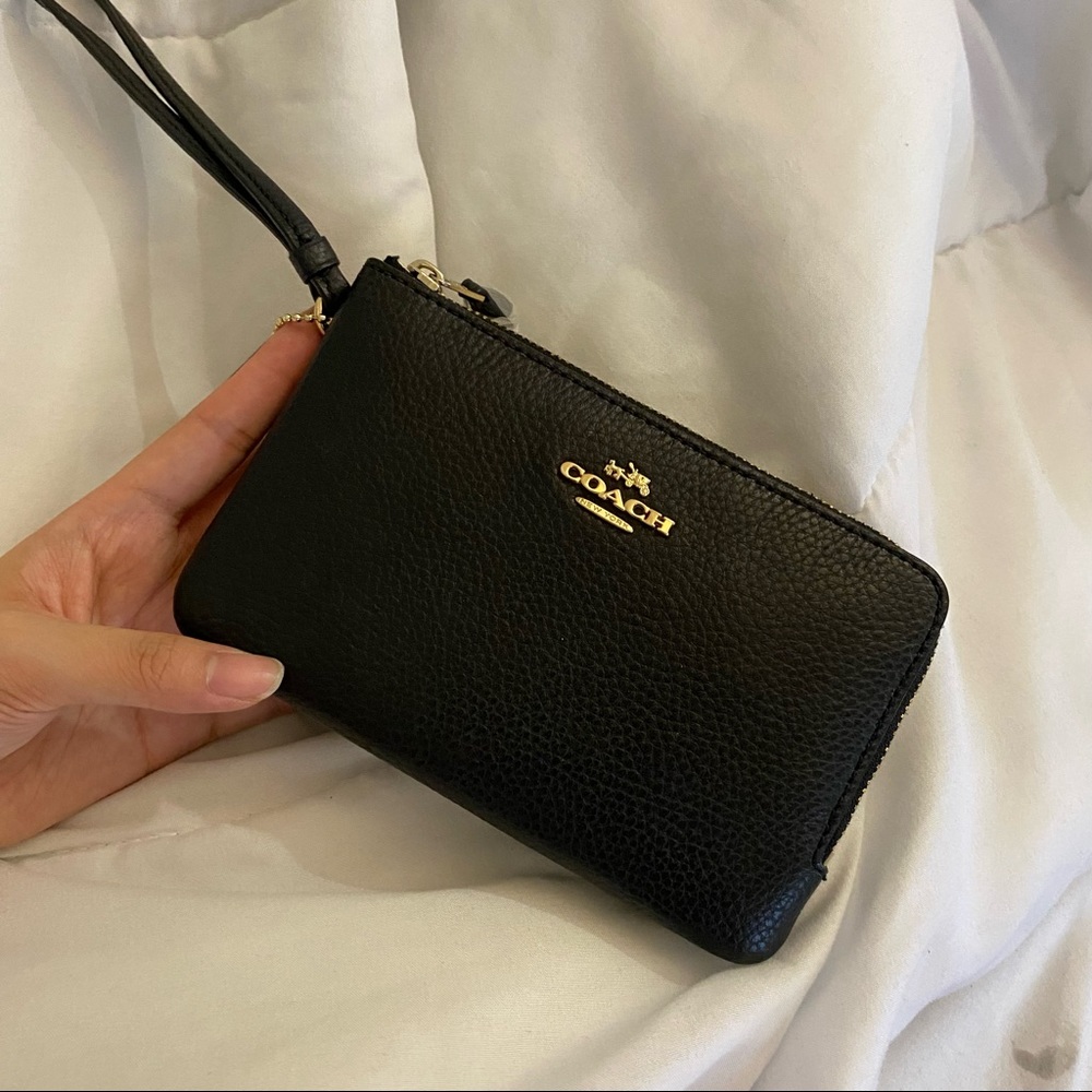 Coach double zip wallet